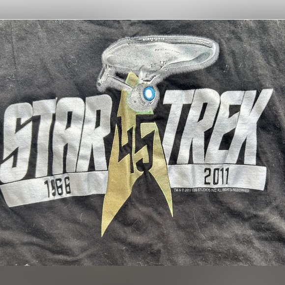 Star Trek 45 Anniversary Shirt. CBS Studios 2010 Juniors Small black sci fi - Picture 3 of 5
